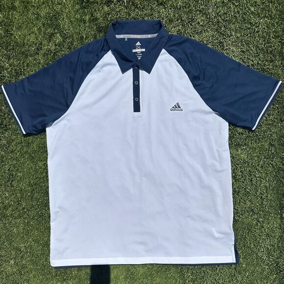 Adidas ClimaCool Athletic Raglan Polo Shirt Collared Short Sleeve Perforated XXL - Picture 1 of 11